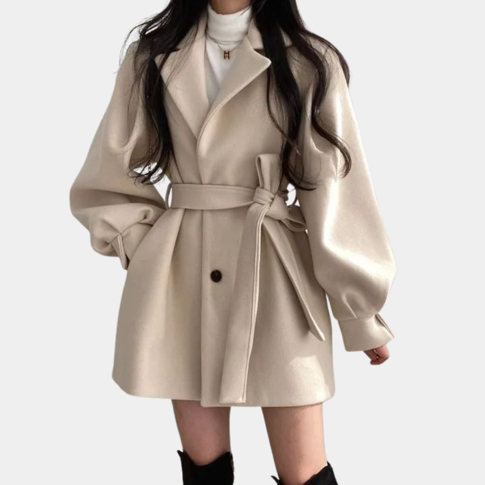 EB | Wintermantel für Damen mit Puffärmeln und Gürtel