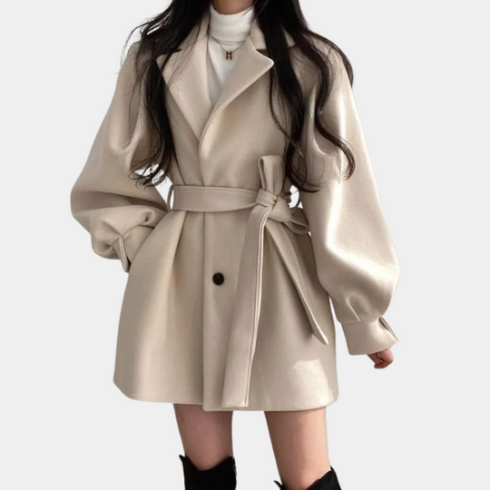 EB | Wintermantel für Damen mit Puffärmeln und Gürtel