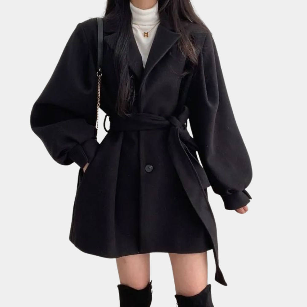 EB | Wintermantel für Damen mit Puffärmeln und Gürtel