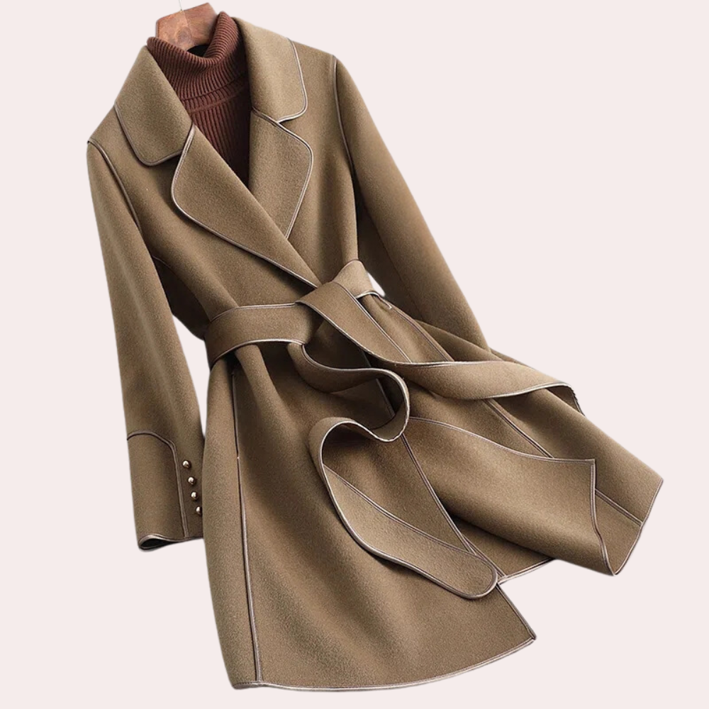 EB | Wollmantel mit Bindegürtel Zeitloses Design Perfekt für Herbst und Winter