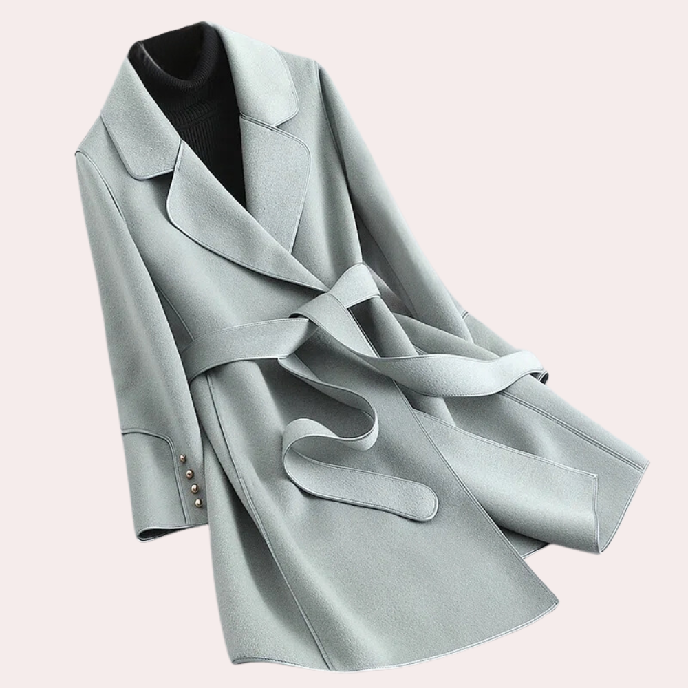 EB | Wollmantel mit Bindegürtel Zeitloses Design Perfekt für Herbst und Winter