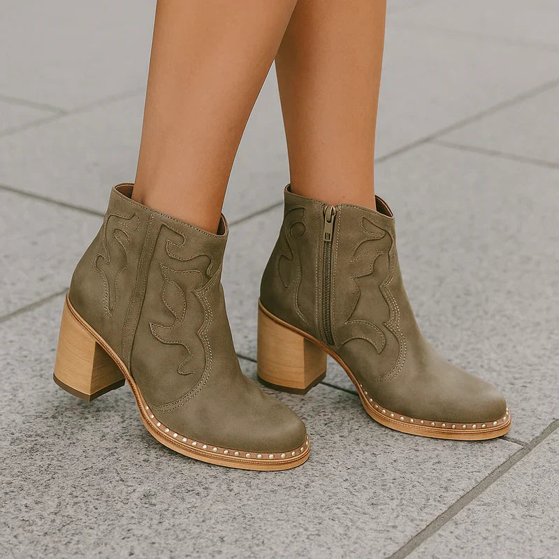 WesternAnkleBoots Aus Veganem Leder Damen EB