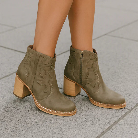 WesternAnkleBoots Aus Veganem Leder Damen EB