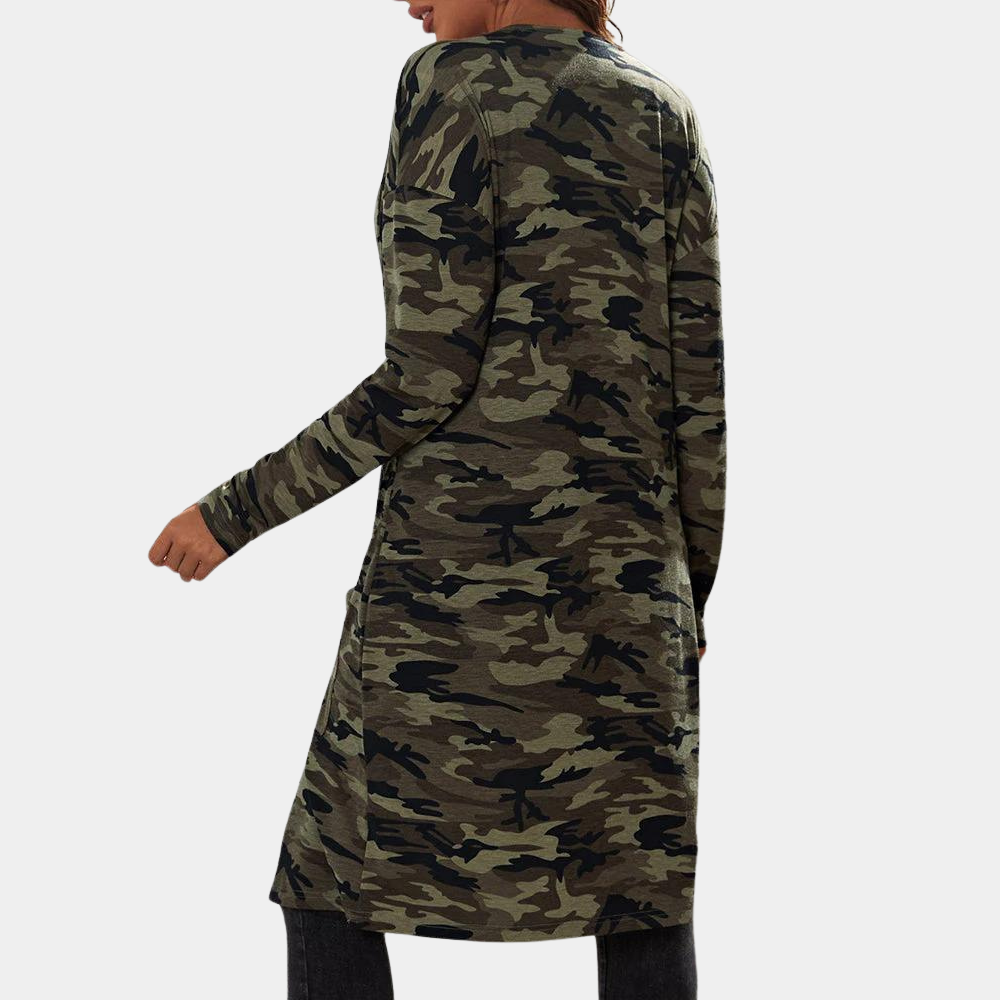 EB | Urban Camouflagejacke mit Taschen für Frauen, perfekt für die Herbstsaison