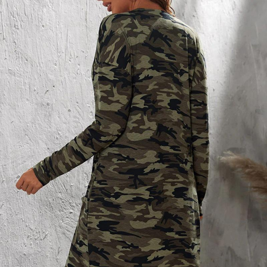 EB | Urban Camouflagejacke mit Taschen für Frauen, perfekt für die Herbstsaison