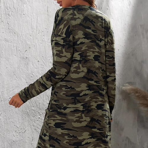 EB | Urban Camouflagejacke mit Taschen für Frauen, perfekt für die Herbstsaison