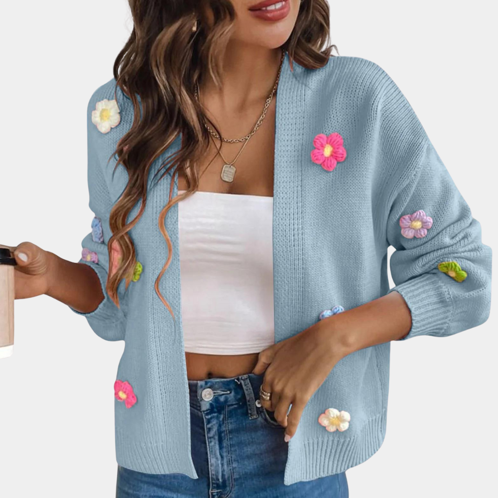 EB | Damenjacke mit 3D Blumen – Maribel