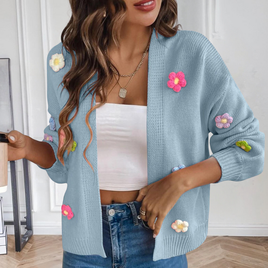 EB | Damenjacke mit 3D Blumen – Maribel
