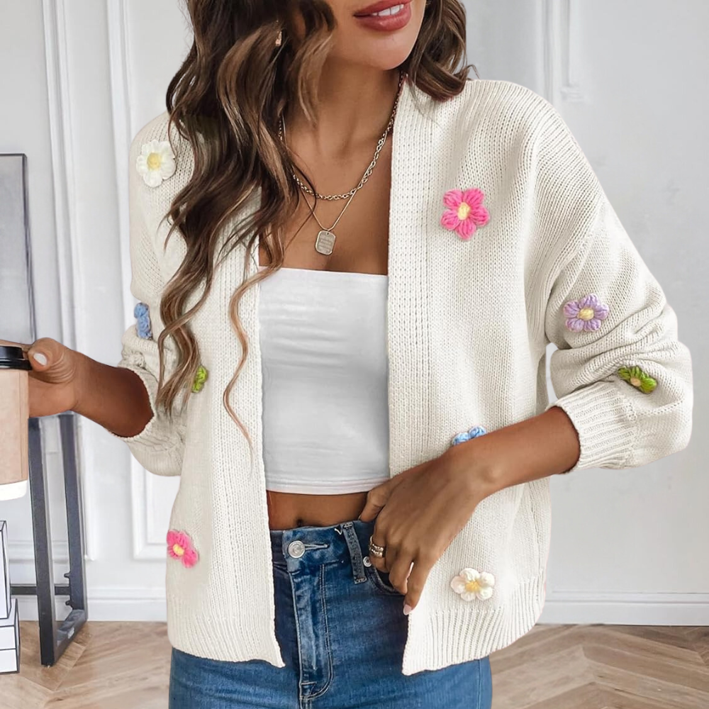 EB | Damenjacke mit 3D Blumen – Maribel