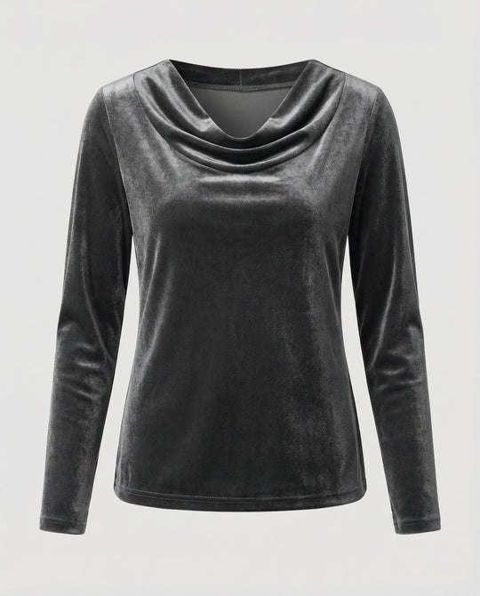 Elegantes Samtshirt Damen Lässig | EB