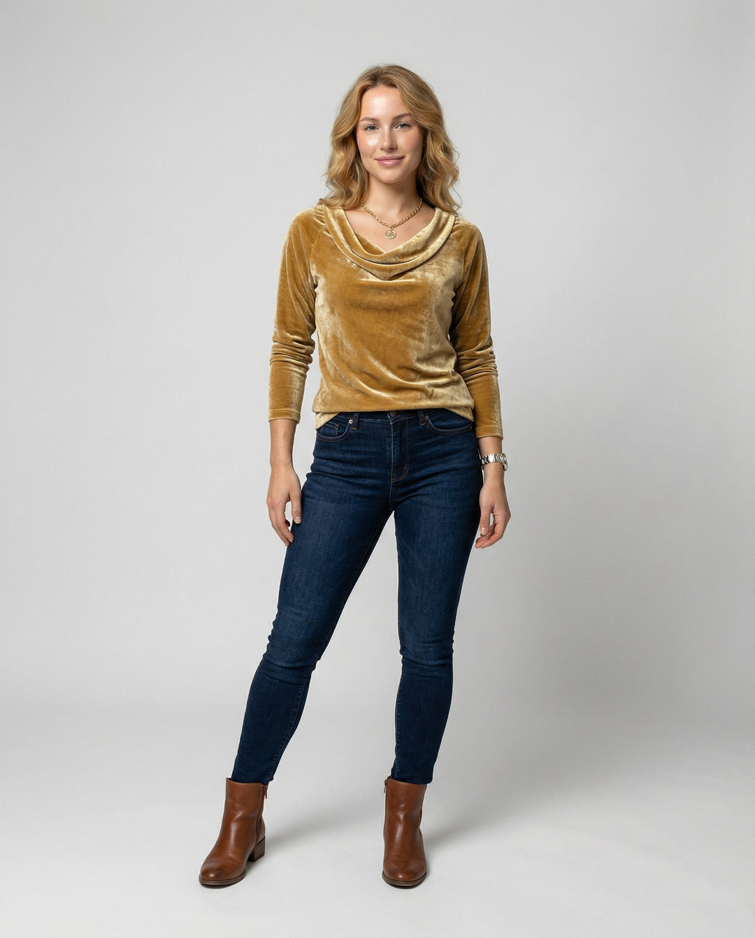 Elegantes Samtshirt Damen Lässig | EB