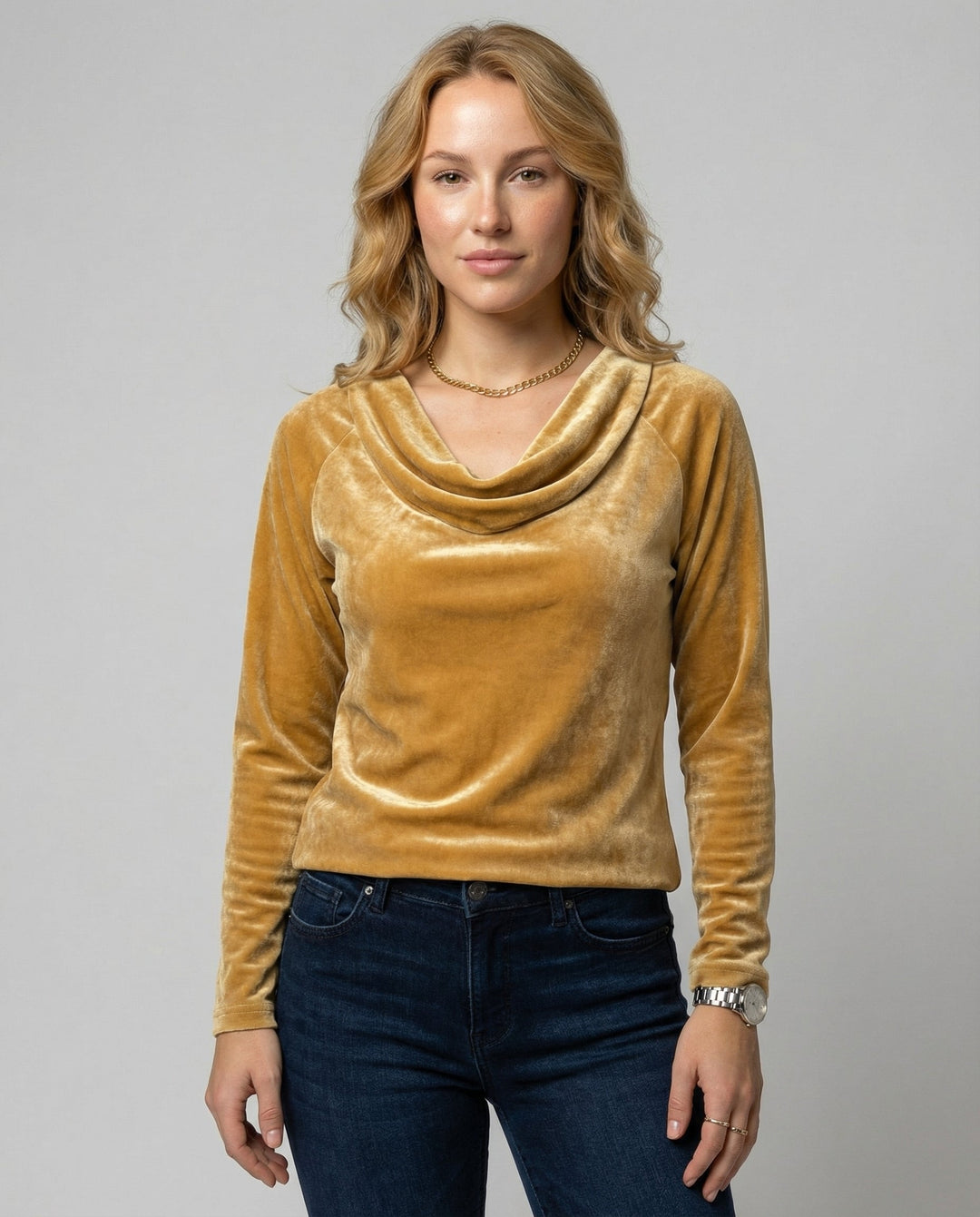 Elegantes Samtshirt Damen Lässig | EB