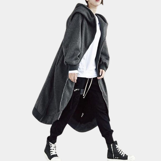 EB | Lange Winterjacke mit Kapuze und Reißverschluss für Damen