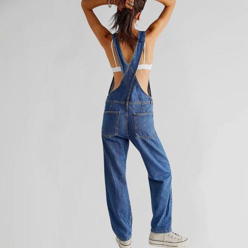 EB | Damen-Latzhose aus Denim mit Cross-Back-Design