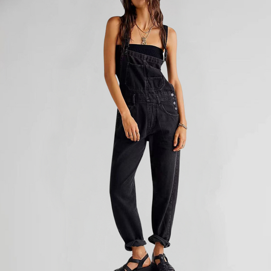 EB | Damen-Latzhose aus Denim mit Cross-Back-Design