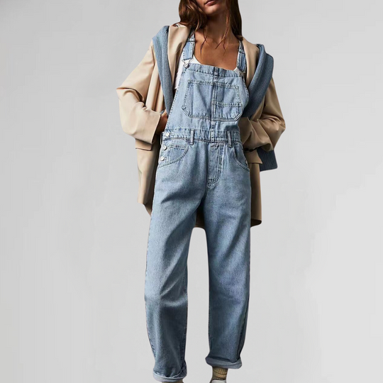 EB | Damen-Latzhose aus Denim mit Cross-Back-Design