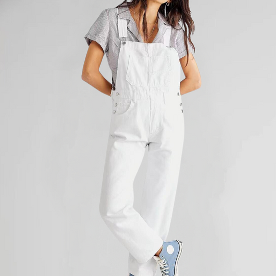 EB | Damen-Latzhose aus Denim mit Cross-Back-Design