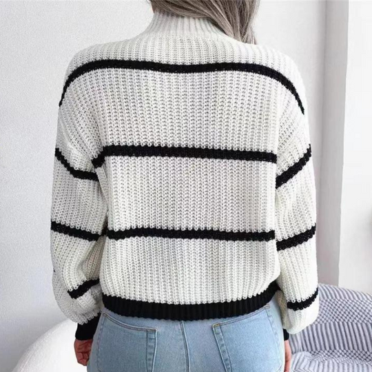 EB | Stilvoller Weicher Damenpullover mit Hohem Ausschnitt