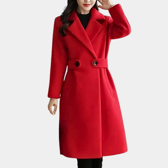 EB | doppelreihiger Wollmantel - eleganter langer maßgeschneiderter Mantel für Damen