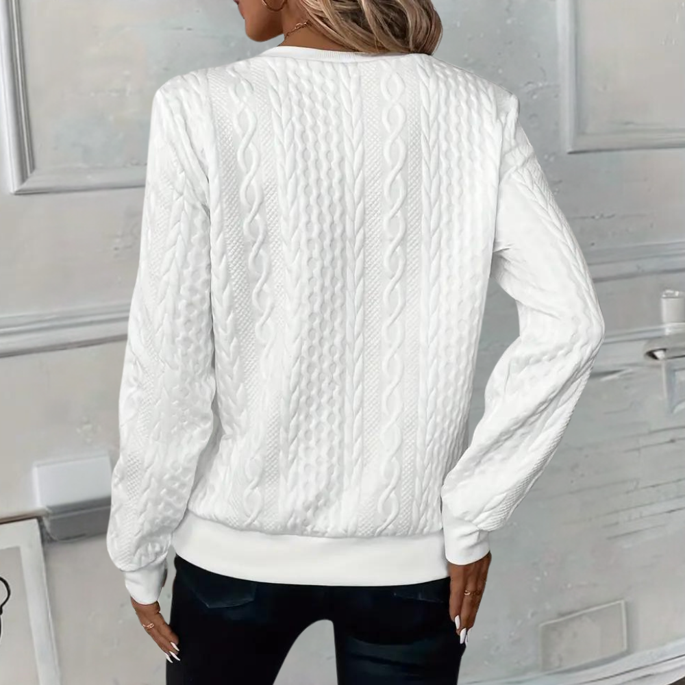 EB | Weicher Casual-Pullover Mit Textur Für Damen
