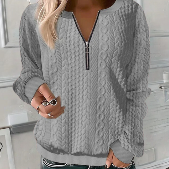 EB | Weicher Casual-Pullover Mit Textur Für Damen