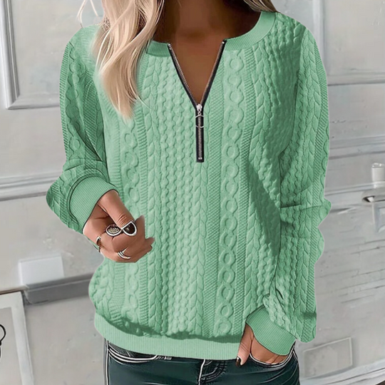 EB | Weicher Casual-Pullover Mit Textur Für Damen