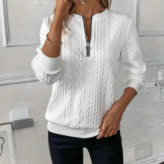 EB | Weicher Casual-Pullover Mit Textur Für Damen