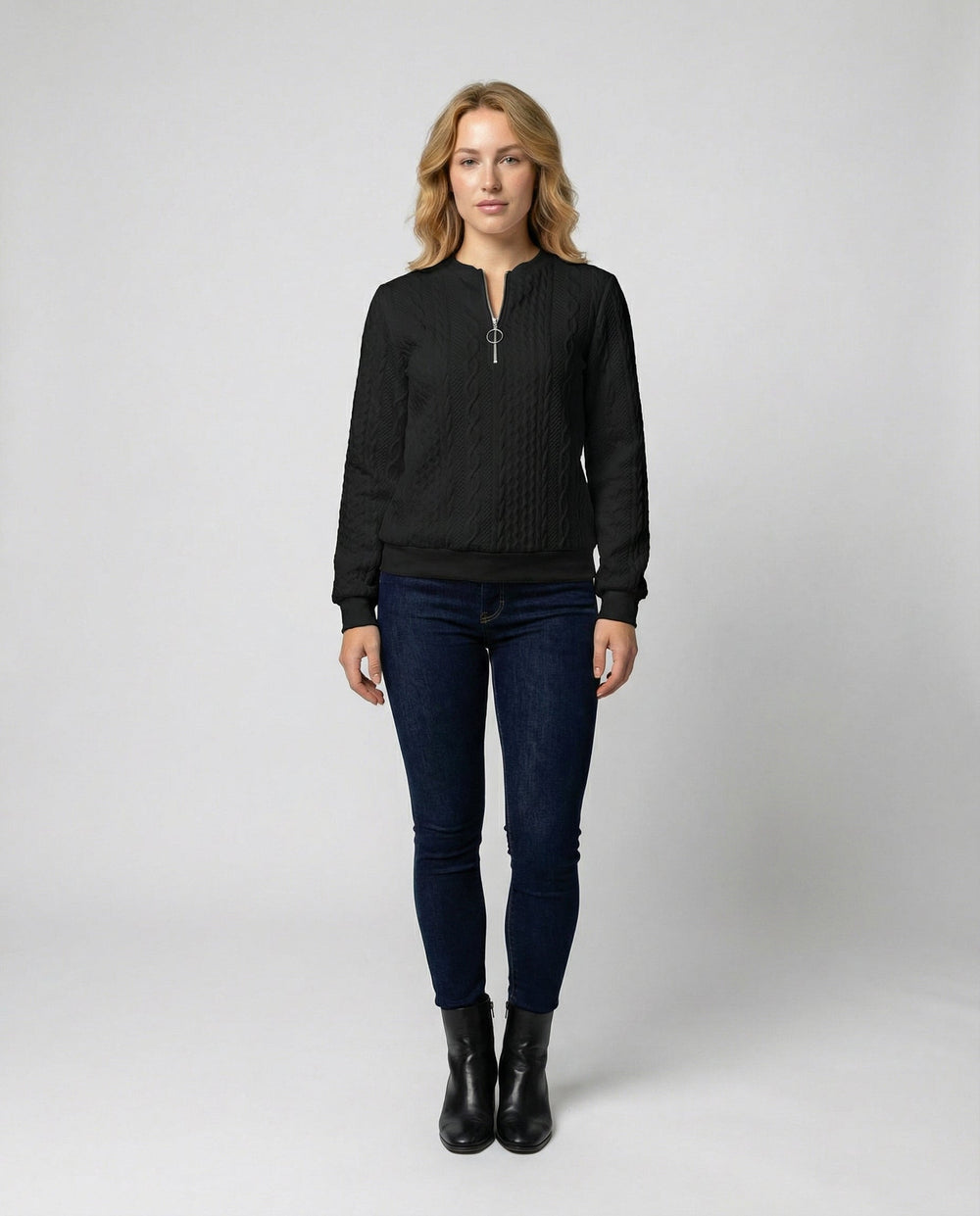 Strukturstrick Casual Pullover Damen | EB