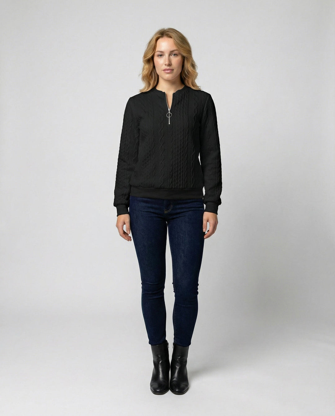 Strukturstrick Casual Pullover Damen | EB
