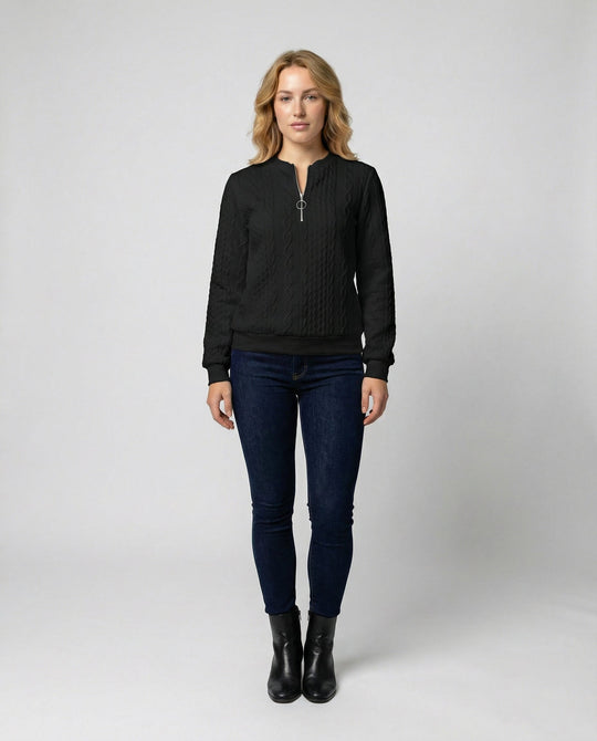 Strukturstrick Casual Pullover Damen | EB