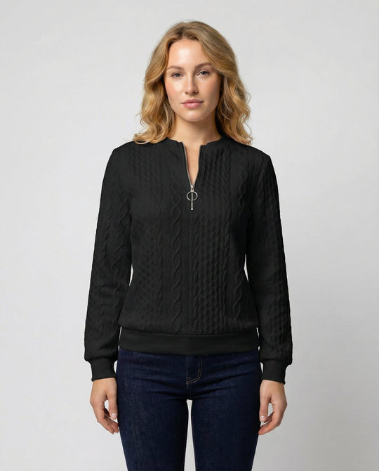 Strukturstrick Casual Pullover Damen | EB