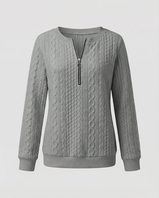 Strukturstrick Casual Pullover Damen | EB