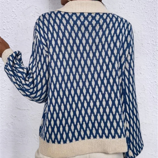 EB | Trendiger Pullover mit Kragen Detail