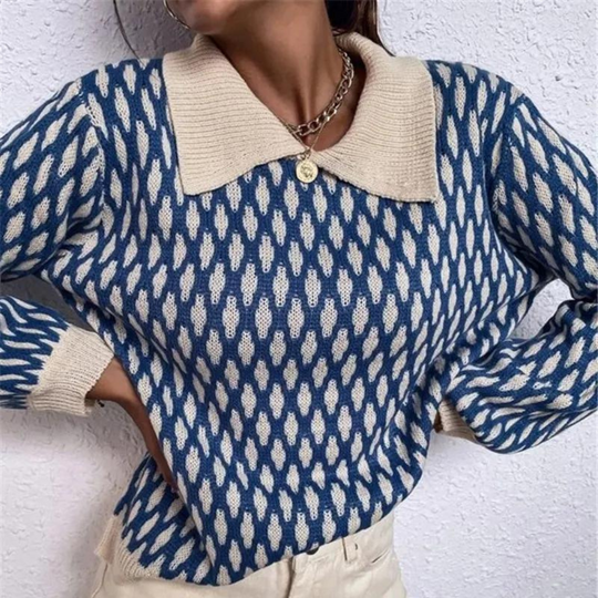 EB | Trendiger Pullover mit Kragen Detail