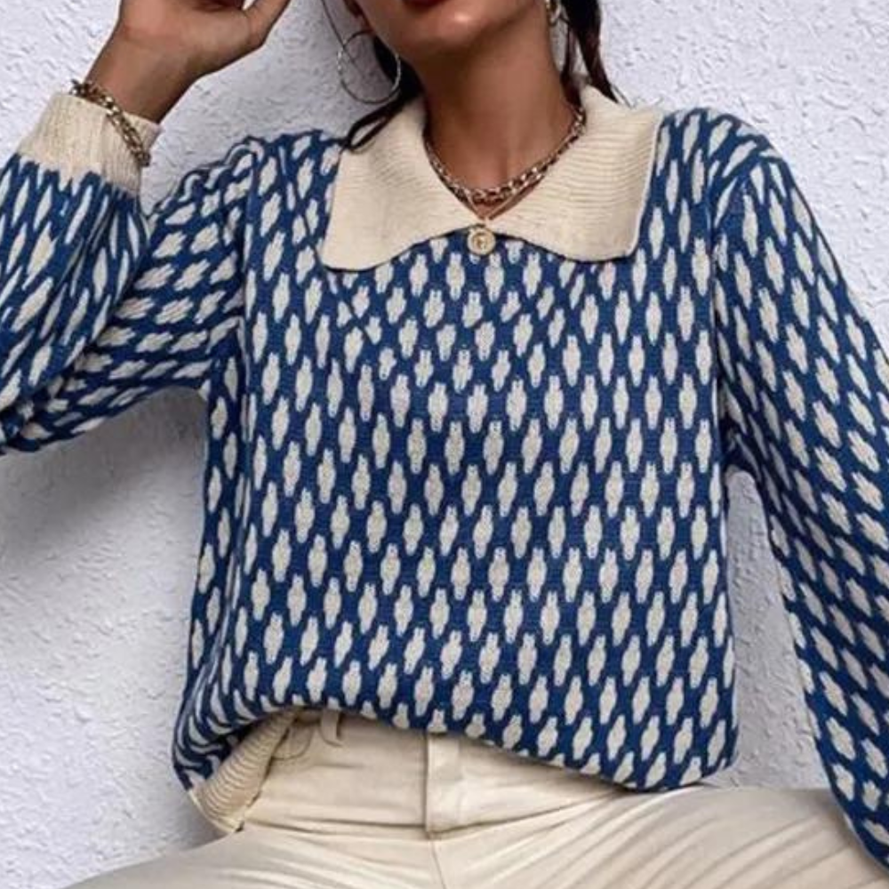 EB | Trendiger Pullover mit Kragen Detail
