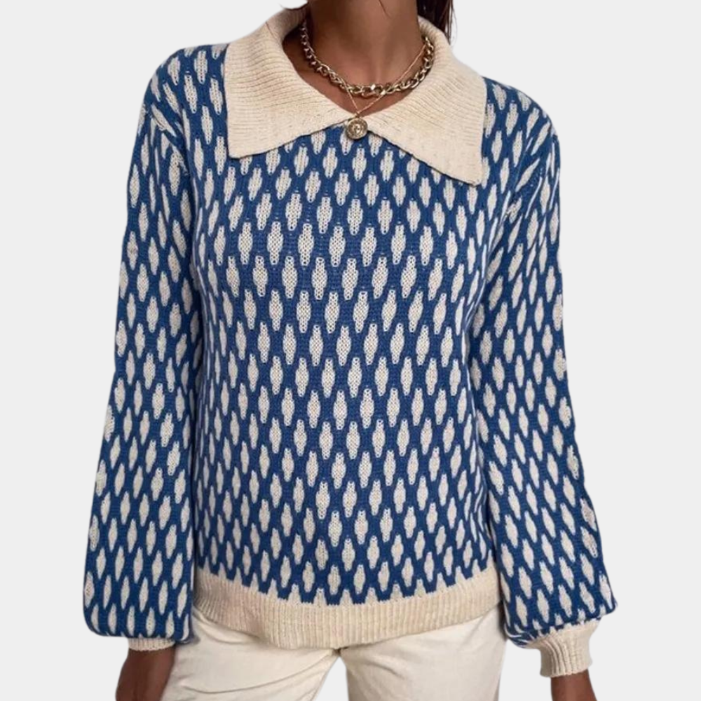 EB | Trendiger Pullover mit Kragen Detail