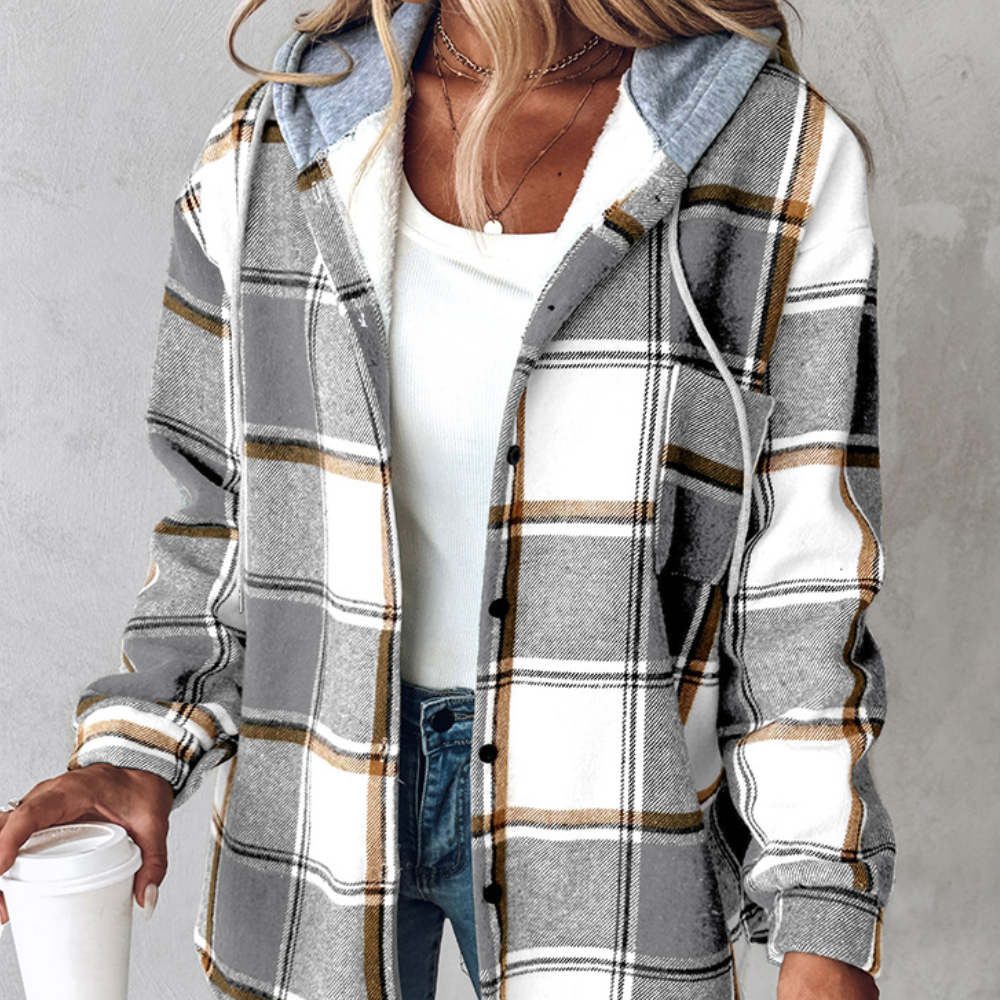 EB | Lässige Karierter Hoodie für Frauen