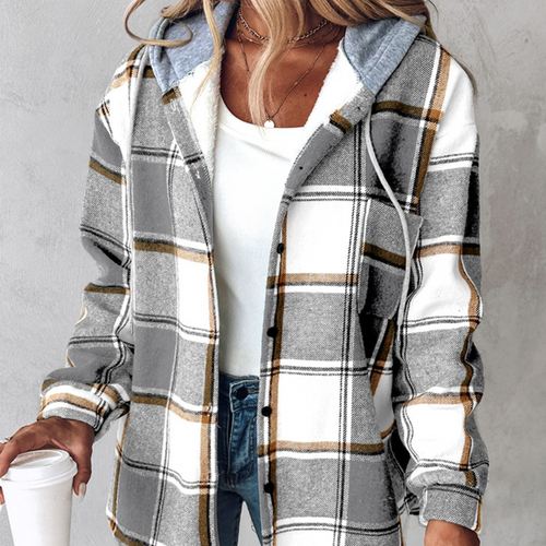 EB | Lässige Karierter Hoodie für Frauen