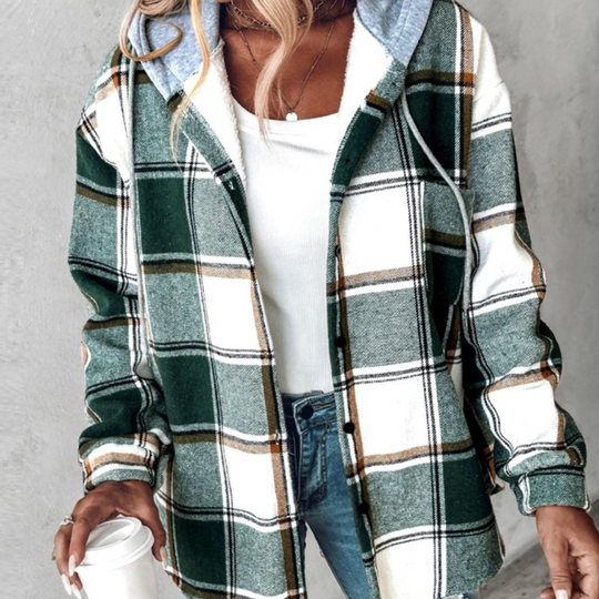 EB | Lässige Karierter Hoodie für Frauen
