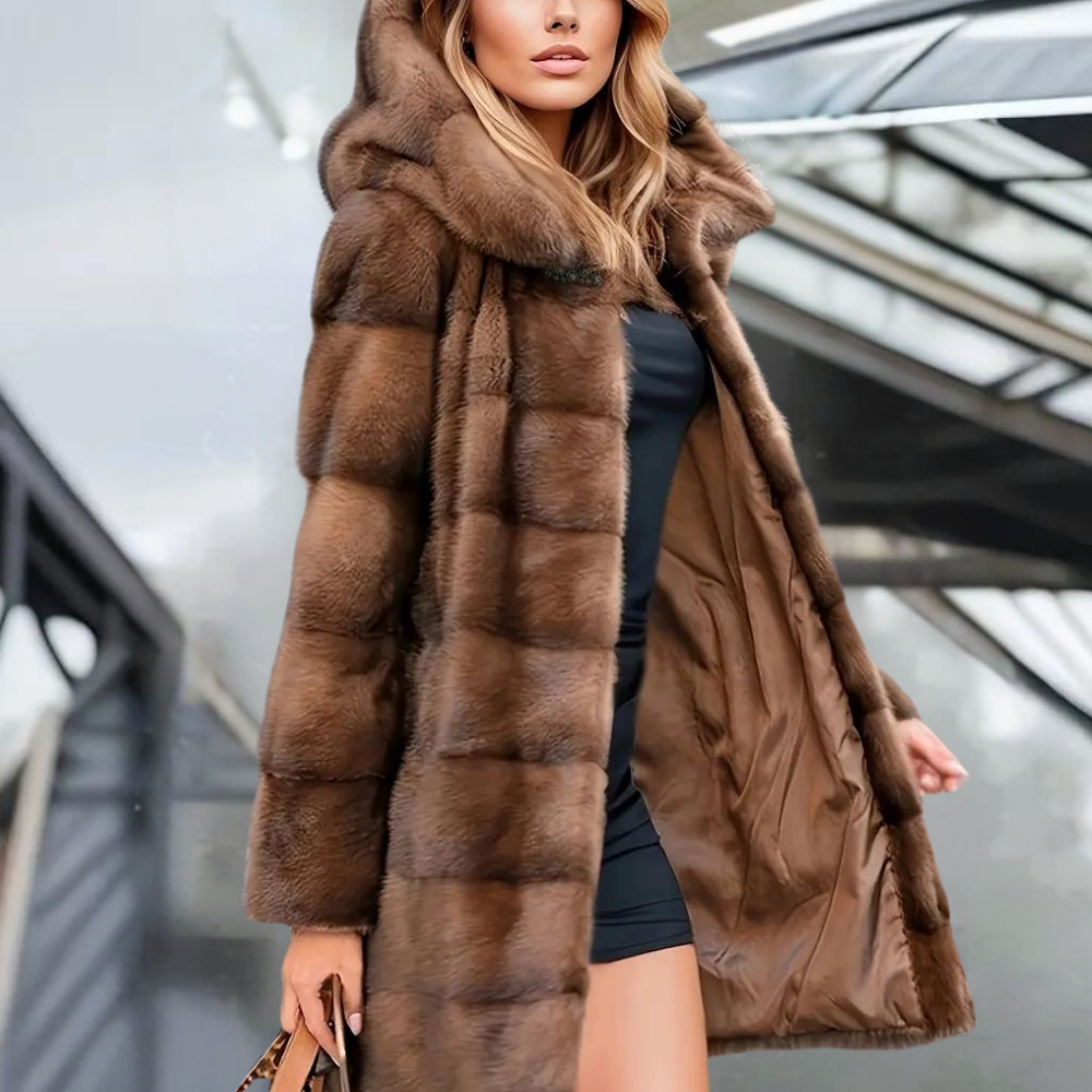 EB | Warme und weiche Winterkapuzenjacke für Frauen