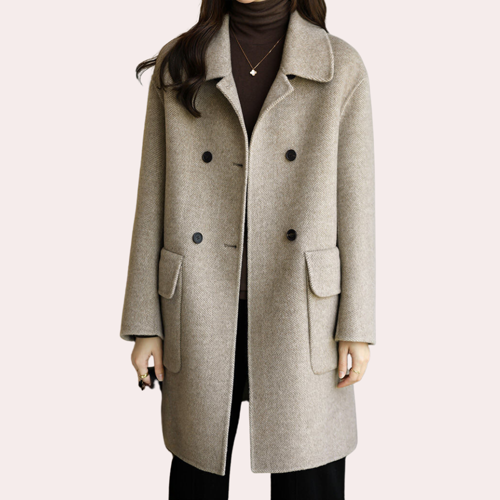 EB | Elegante, einfarbige Winterjacke für Frauen