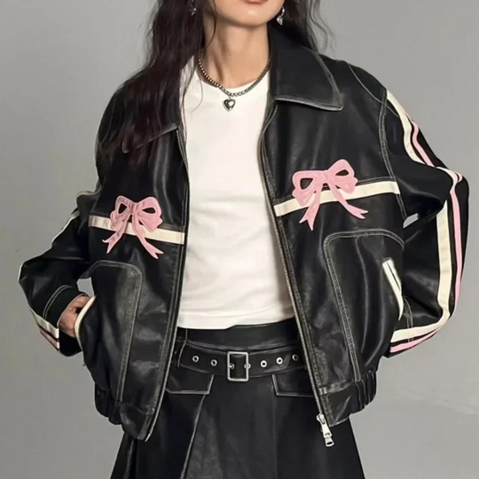 EB | Vintage-Jacke mit Schleifenknopf für Damen, Herbstkollektion