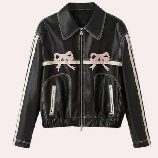 EB | Vintage-Jacke mit Schleifenknopf für Damen, Herbstkollektion
