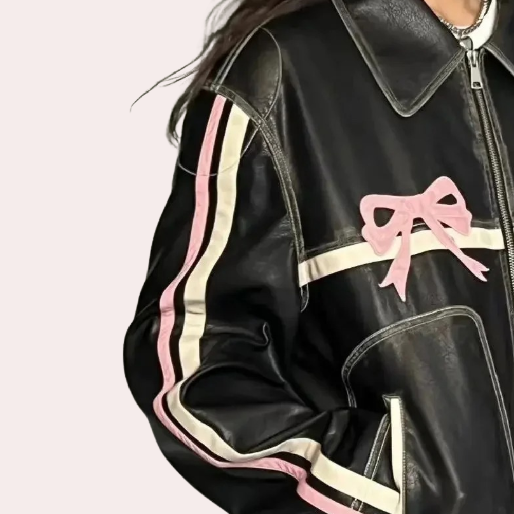 EB | Vintage-Jacke mit Schleifenknopf für Damen, Herbstkollektion
