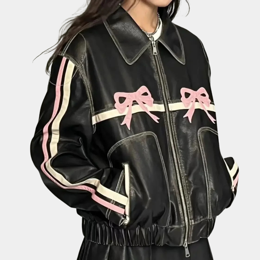 EB | Vintage-Jacke mit Schleifenknopf für Damen, Herbstkollektion