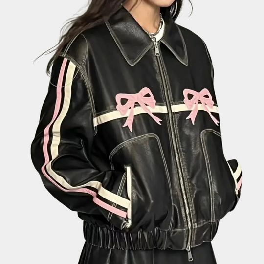 EB | Vintage-Jacke mit Schleifenknopf für Damen, Herbstkollektion