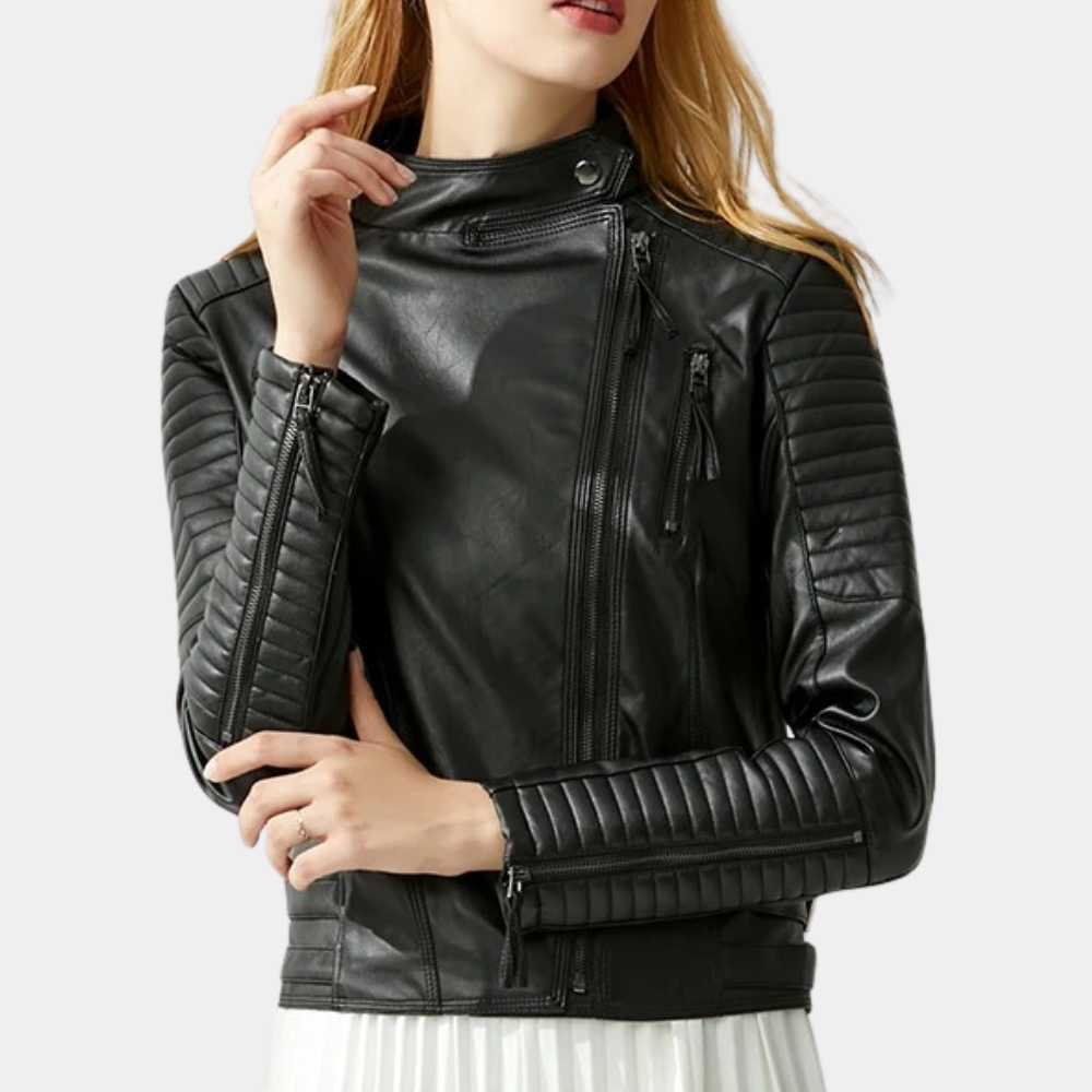 EB | Klassische Herbst-Motorradjacke für Frauen