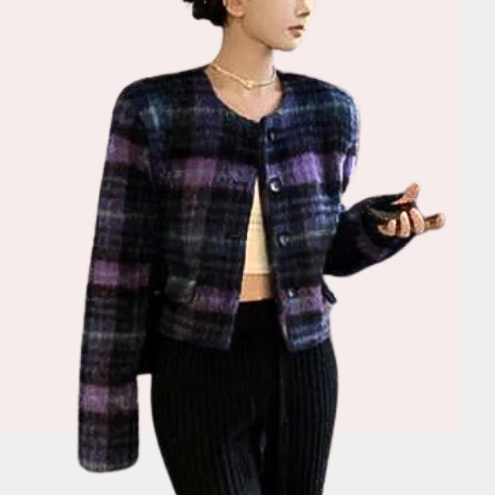 EB | Modische kariert Herbstjacke für Frauen