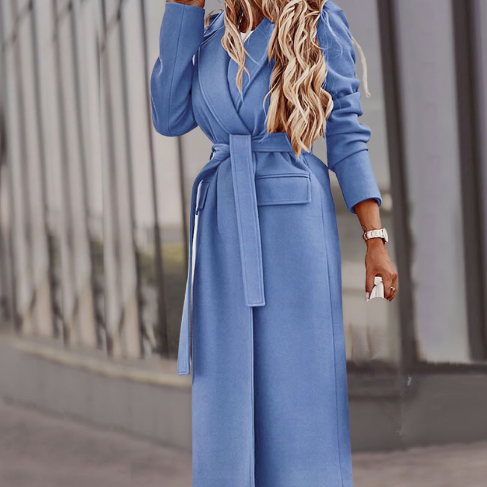 EB | Damen Eleganter Mantel Mit Gürtel