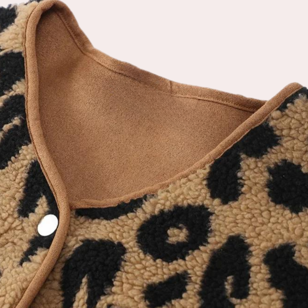 EB | Eleganter Herbstmantel mit Leopardenmuster für Frauen